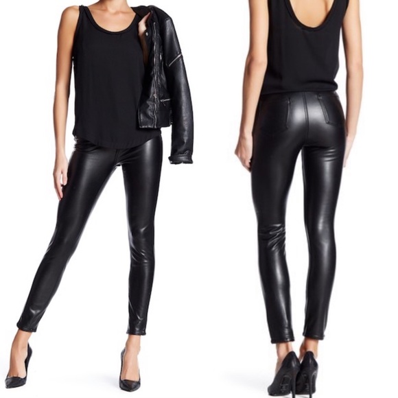 ashley mason high rise faux leather pants